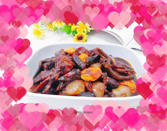 Grilled eel with onions