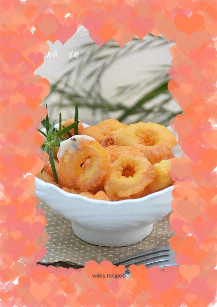 Crispy fried squid rings