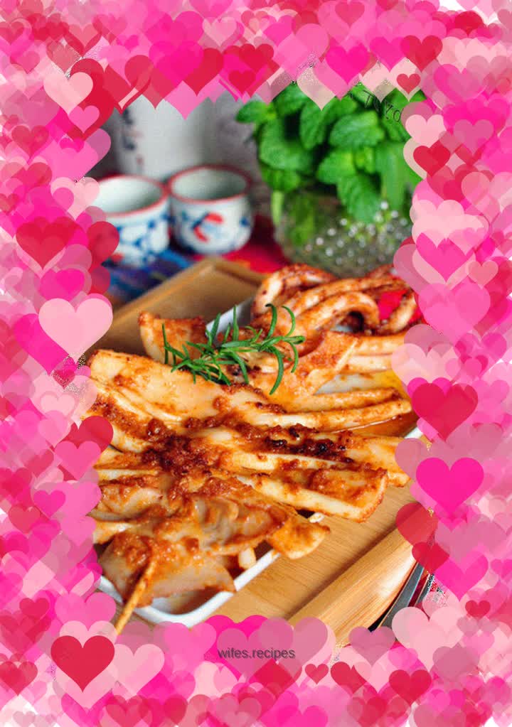 Korean style fried grilled squid