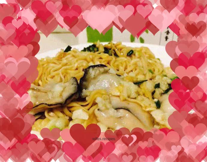 Oysters with noodles