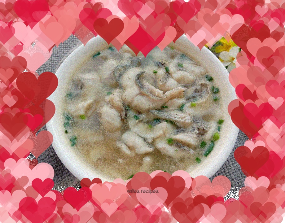 Black fish fillet soup