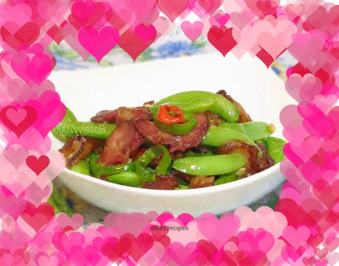 Pork knuckle slices and fried sweet beans