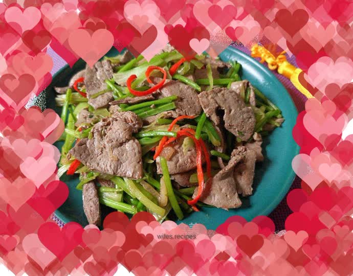 Stir-fried lamb liver with coriander