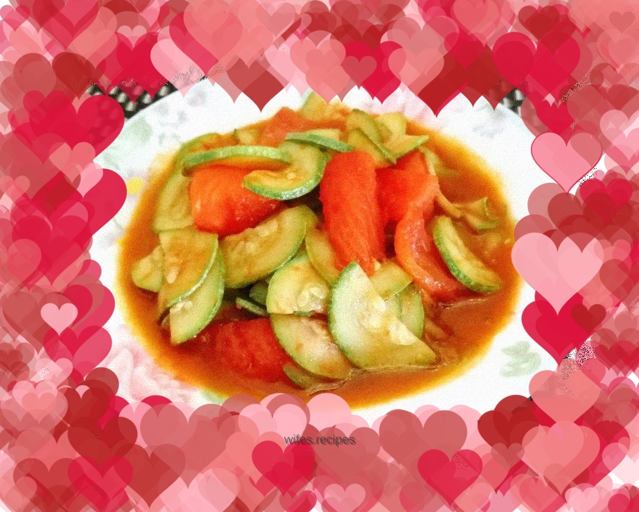 Fried melon and tomatoes