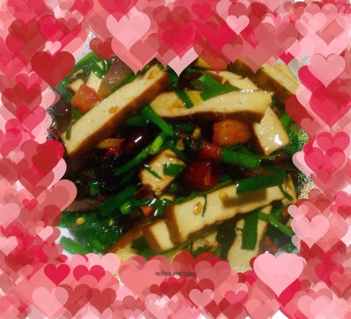 Stir-fried tofu with leeks