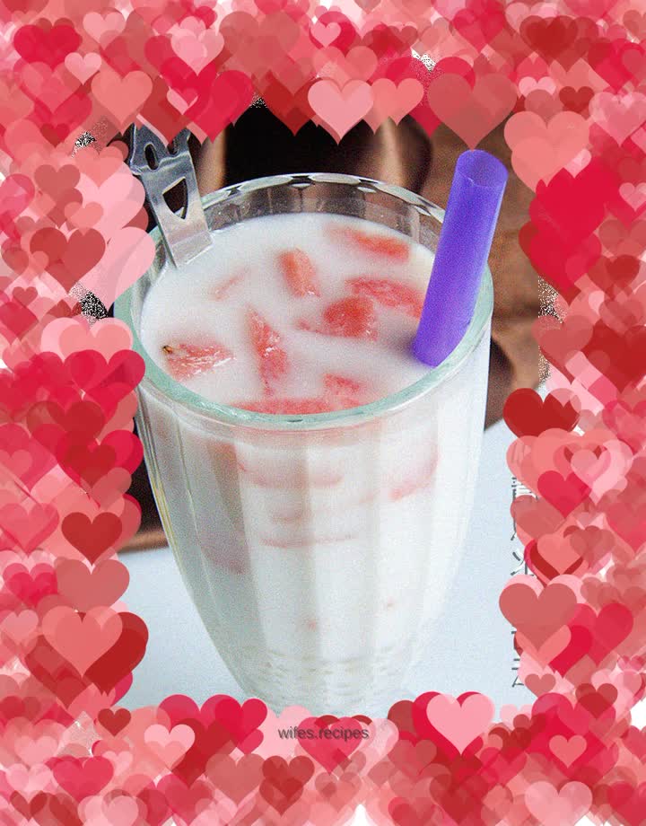 Watermelon coconut milk sago