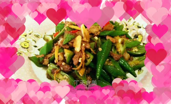 Stir-fried okra with minced meat
