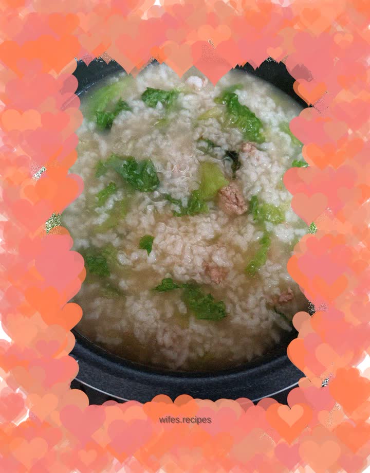 Lettuce and lean meat porridge