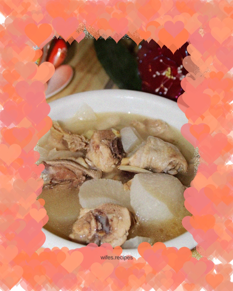 White radish and duck soup