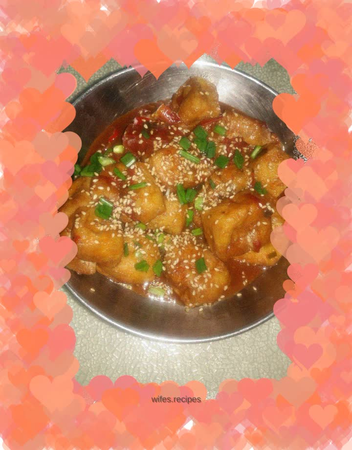 Tomato oil tofu puff