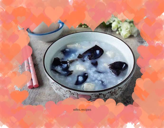 Chicken fungus porridge