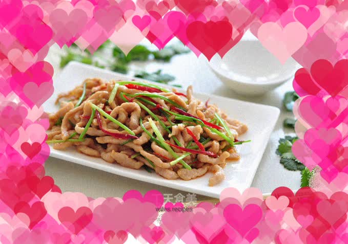 Stir-fried shredded pork with coriander