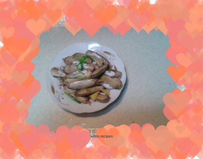 Steamed razor clams