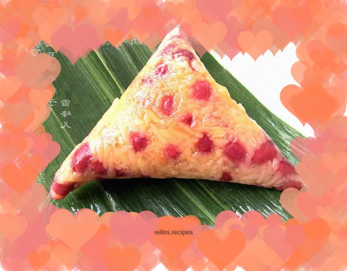 Red bean and candied dates rice dumplings