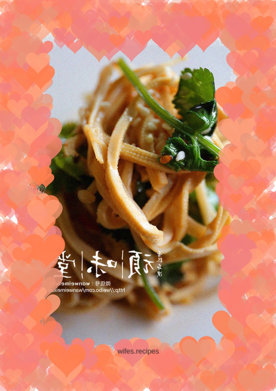 Enoki mushrooms mixed with tofu skin