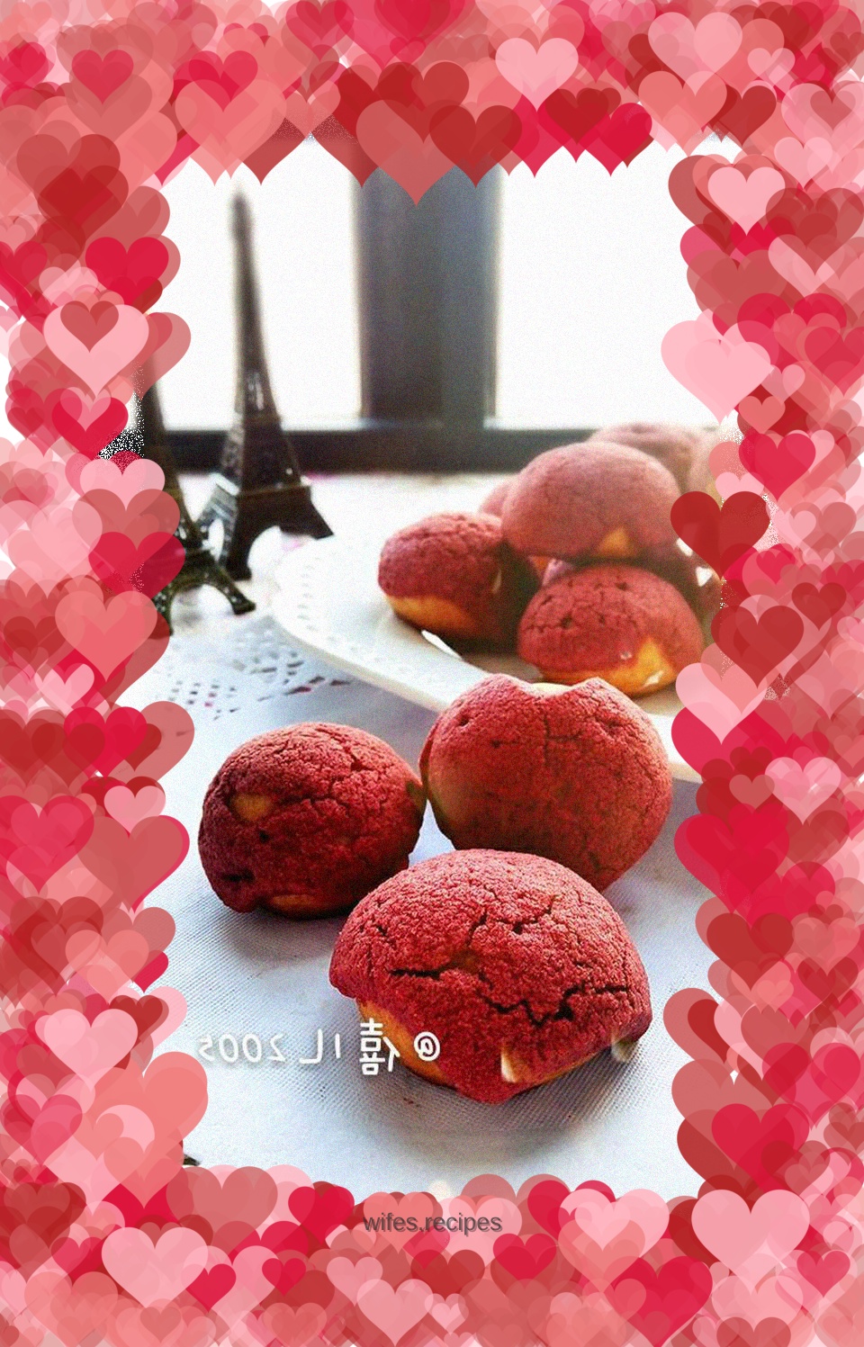 Red heart puff pastry