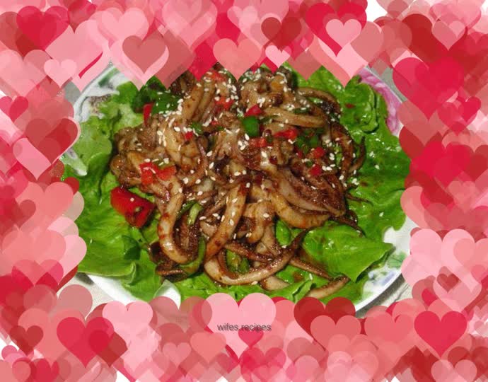 Spicy squid tentacles