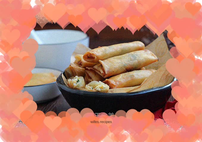 Three silk spring rolls