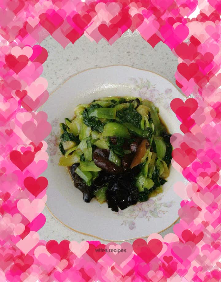 Mushrooms and Rapeseed in Oyster Sauce