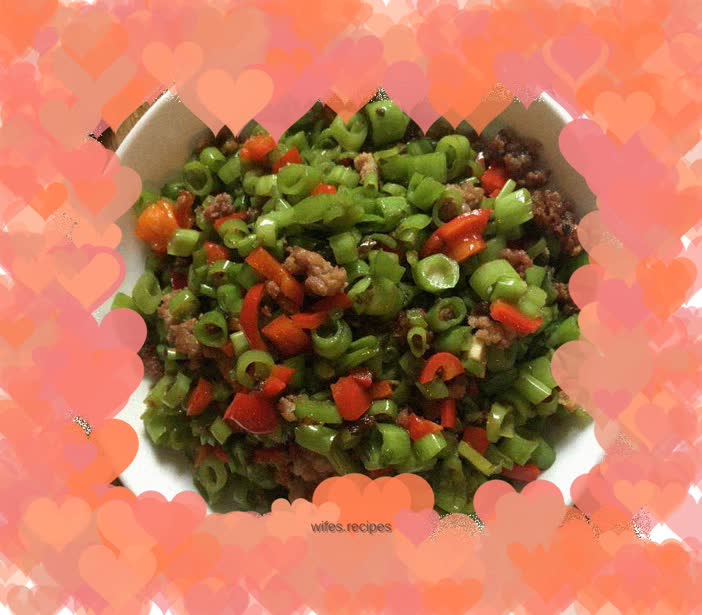 Water spinach stalks for rice