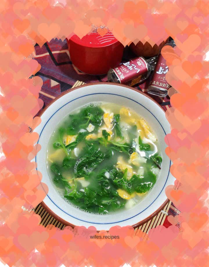 Mint egg soup