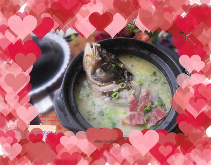 Braised fish head with bacon