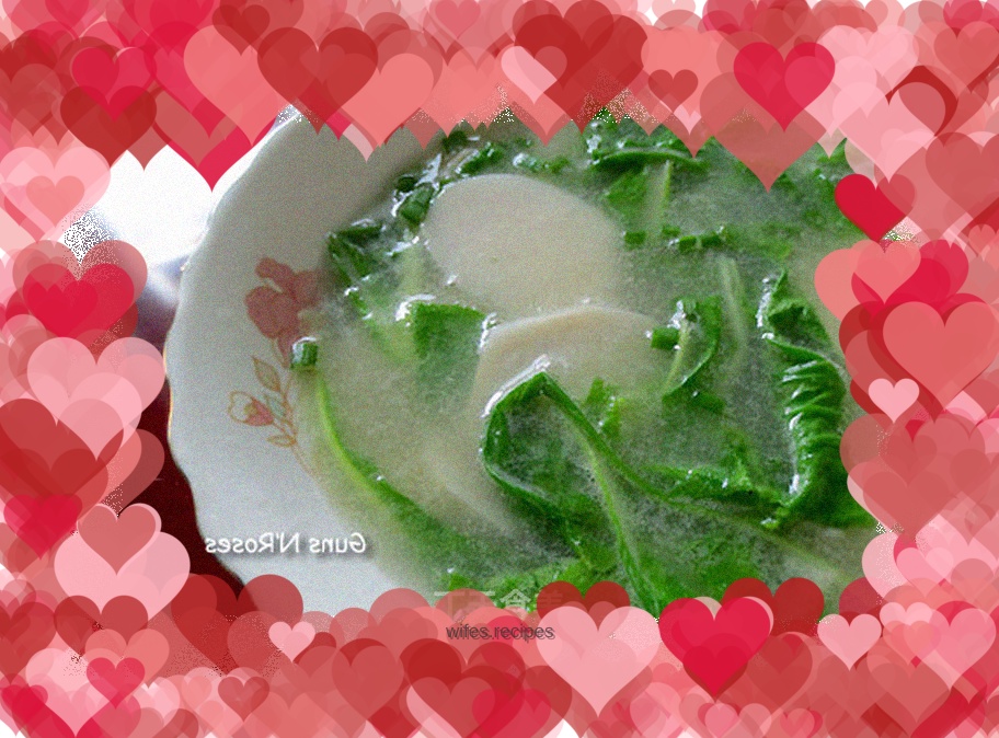 Taro and cabbage soup