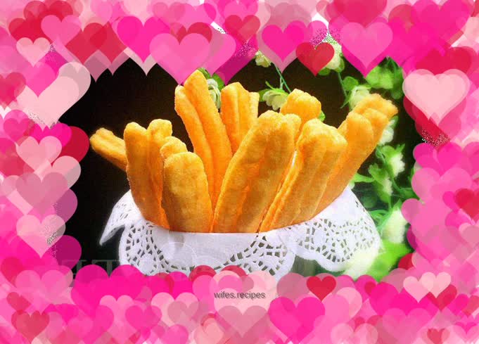 Homemade fried dough sticks--a healthy breakfast choice