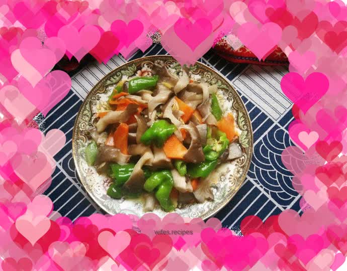 Stir-fried Oyster Mushrooms with Spicy Peppers and Carrots