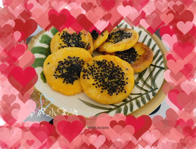 Handmade pumpkin cake with bean paste