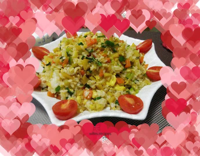 Fried rice with chive sauce