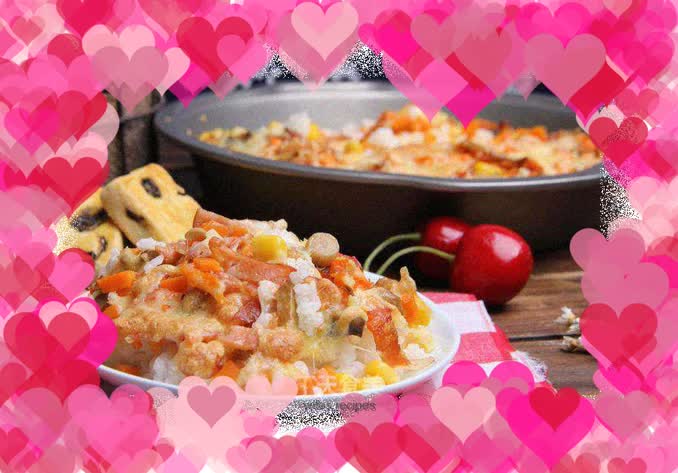 Fragrant Bacon and Cheese Baked Rice