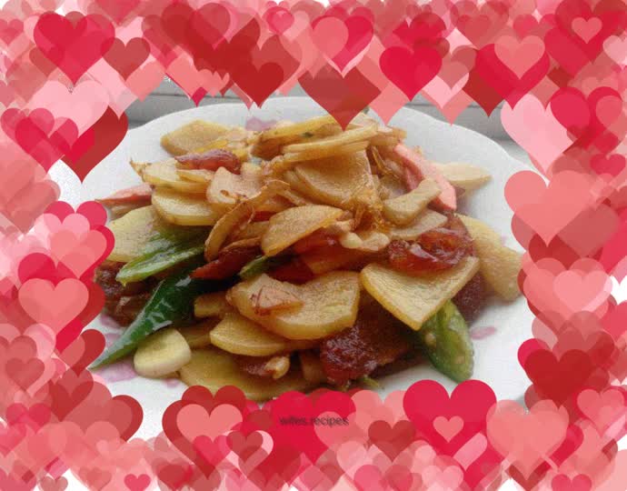 Fried Sausage and Potato Slices