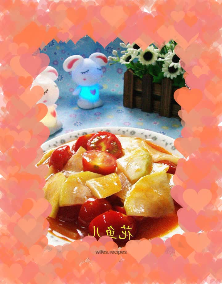 Stir-fried pumpkin with small tomatoes