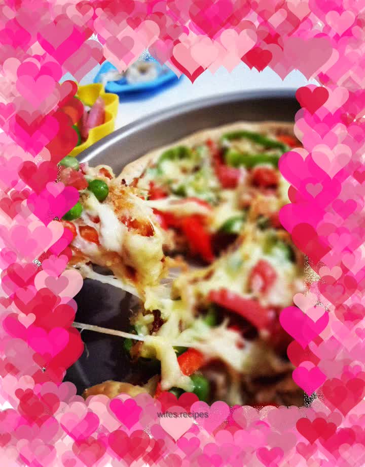 Meat floss and squid pizza