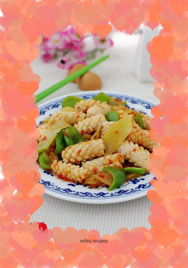 Chopped pepper squid