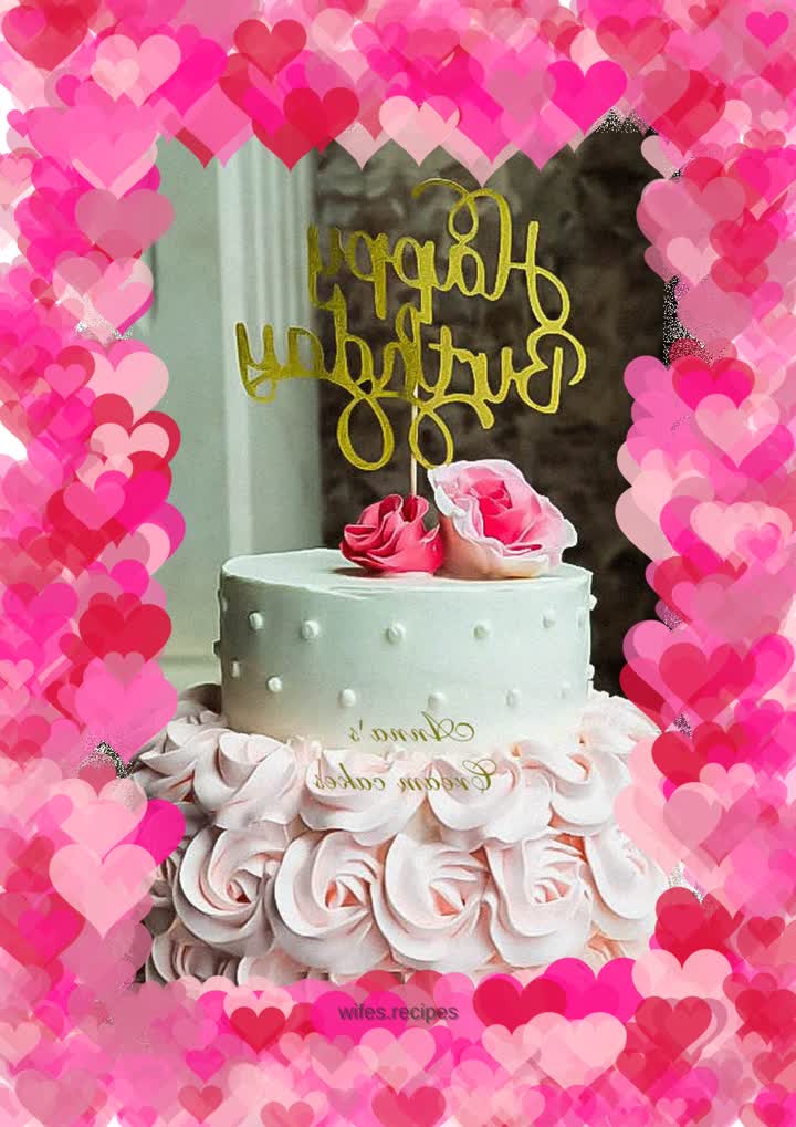 Pink cherry flavored double layer cake