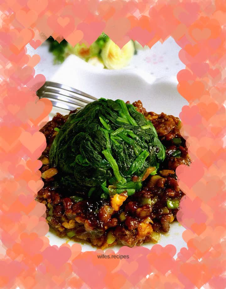 Minced Pork and Spinach