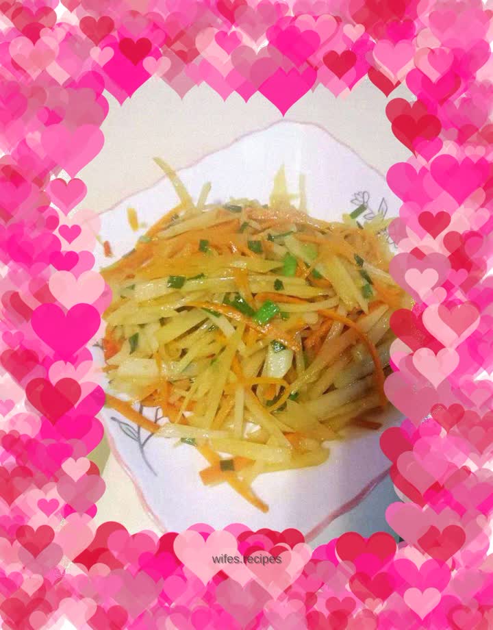 Shredded carrots and potatoes