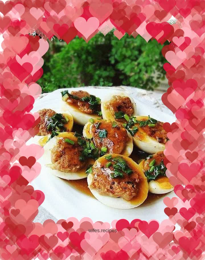 Fried stuffed egg meatballs