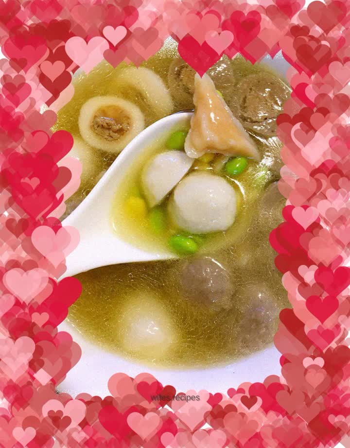 Lazy version of hot pot meatball soup