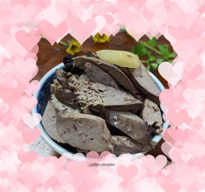 Braised duck heart and liver