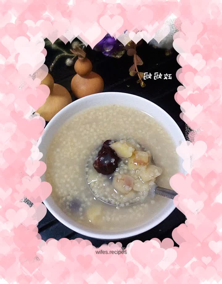 Red dates, chestnuts and millet porridge
