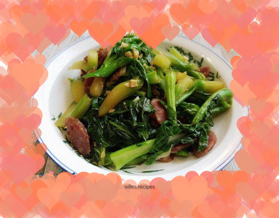 Sautéed Kale with Chinese Sausage