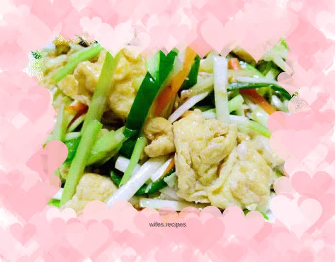 Three shredded scrambled eggs