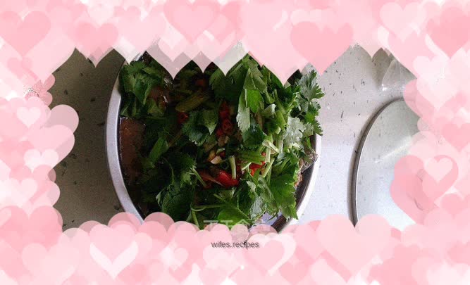 Homemade crucian carp with scallions