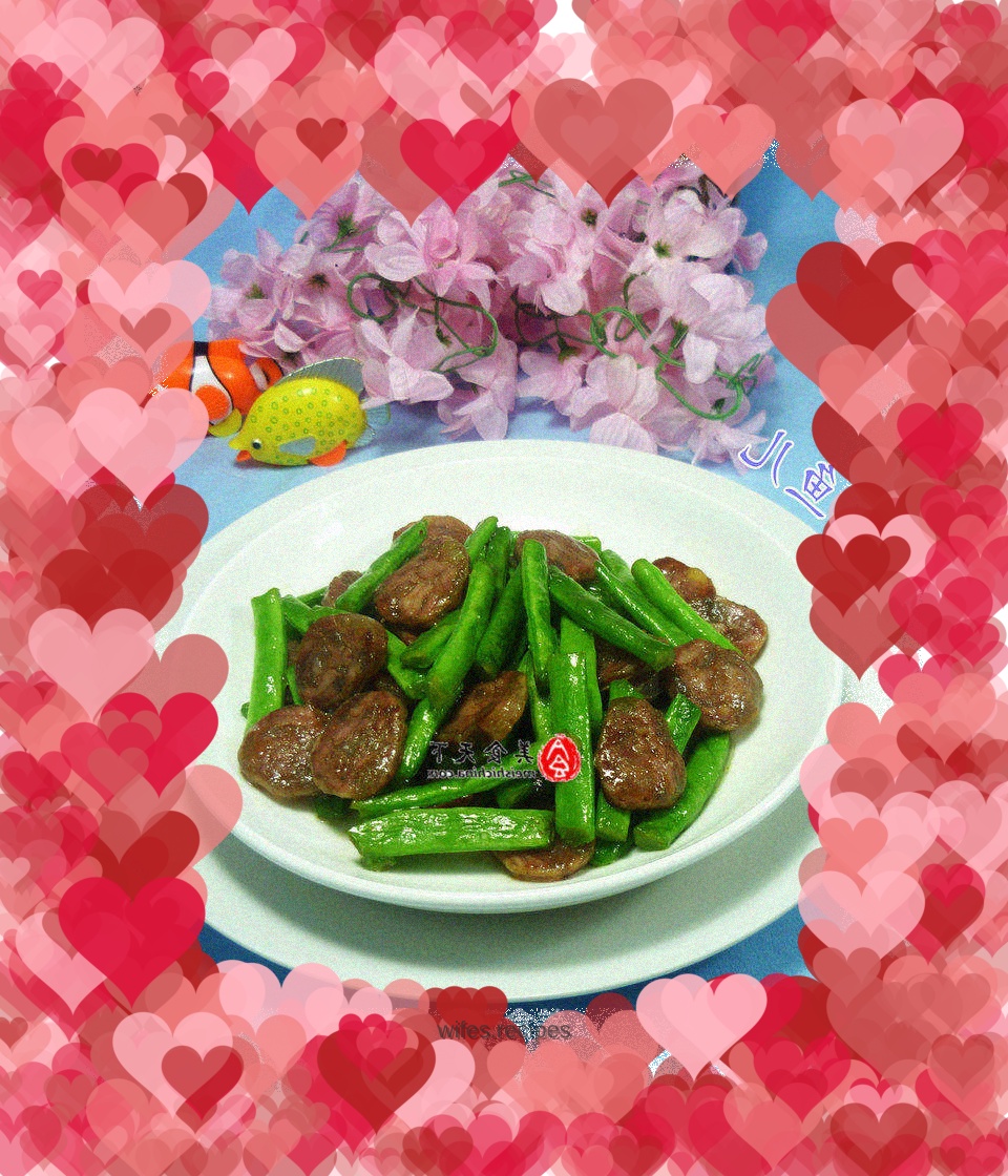 Stir-fried plum beans with spicy sausage