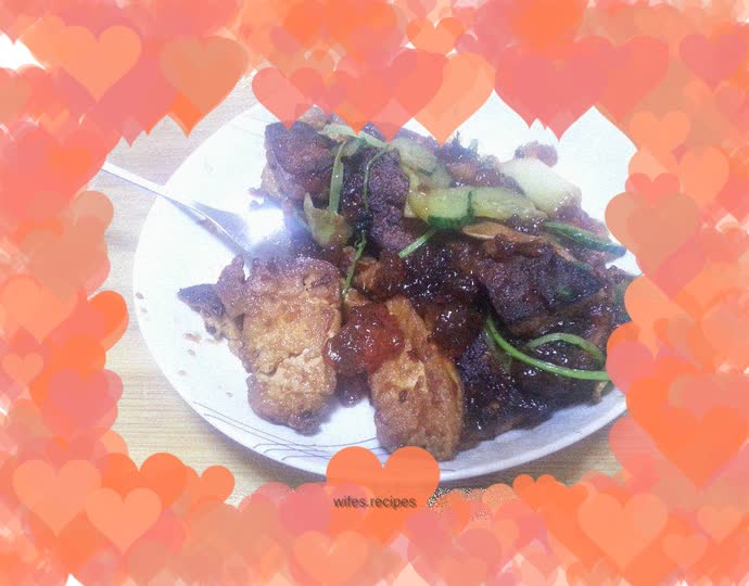 Fried tofu with peach gum