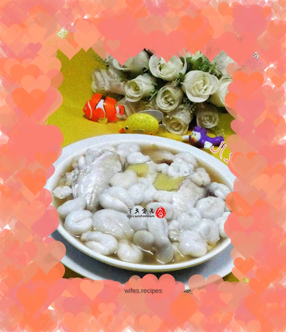 Steamed rubber fish with fish eggs