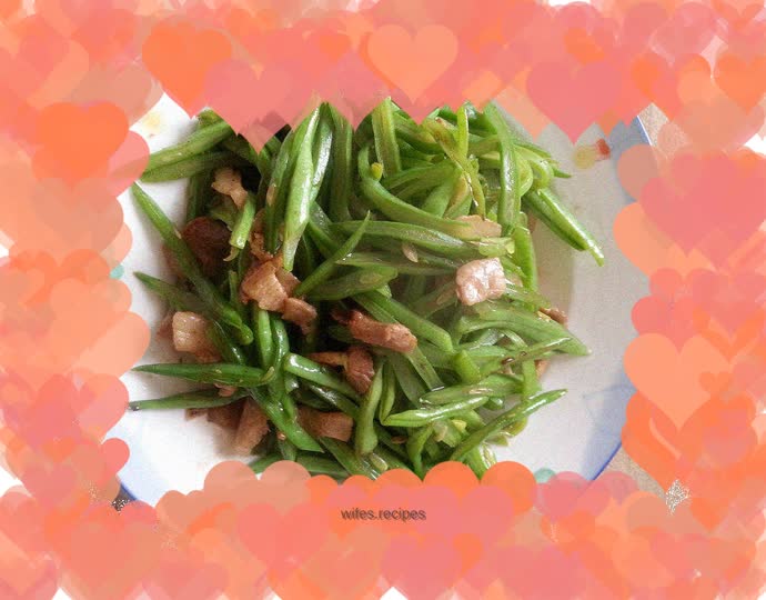 Stir-fried pork slices with short beans